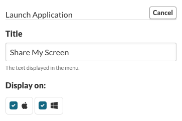 Launch Application - Title: Share My Screen