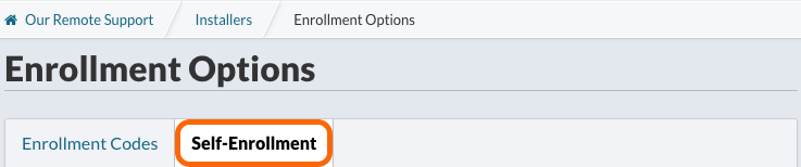 Enrollment Options > Self-Enrollment