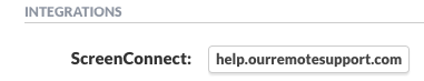 Integrations: ScreenConnect Hosted