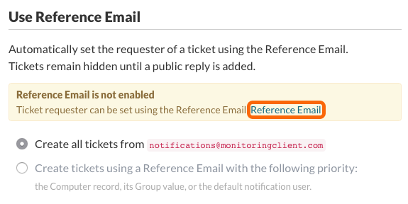 Use Reference Email - Reference Email is not enabled