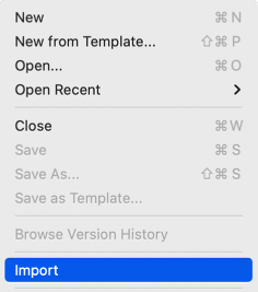 Excel: File menu > Import