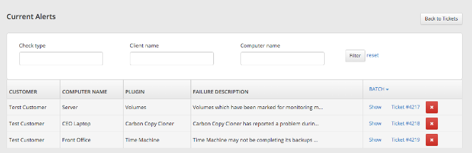 RMM Alerts Page