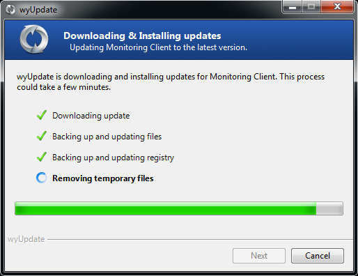 The update process will Download and Install the update