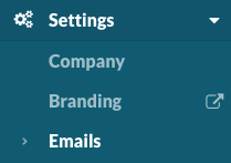 Settings > Emails