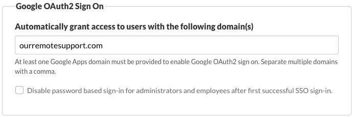 Configuring Google OAuth2 Sign On