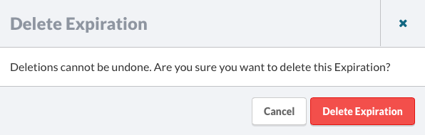 Delete Expiration Confirmation