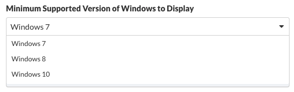 Minimum Support Version of Windows to Display