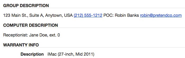 Example Ticket