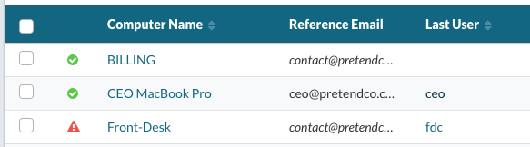Computer Reference Email italic is group, roman is computer