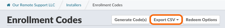 Generate a CSV of your codes For Printing
