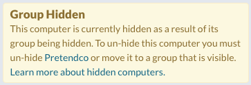 Computer: Group Hidden Notification
