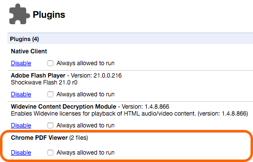 Enabling Chrome's PDF viewer