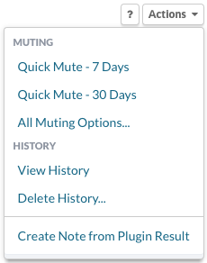 Plugin Actions menu