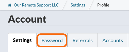 Account Profile Settings Tab