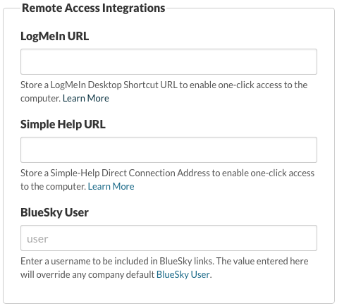 Remote Access Integrations emote Access Integrations