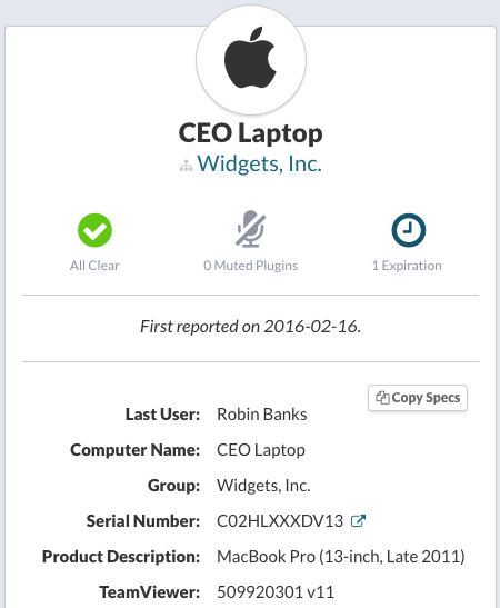 Monitored Computer Overview