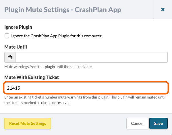 Plugin Mute Settings