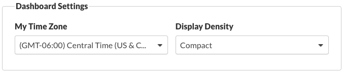 Dashboard Settings