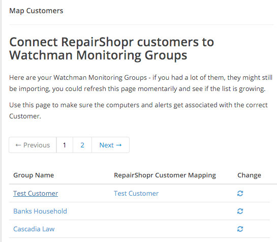 Map Groups to RepairShopr Customers