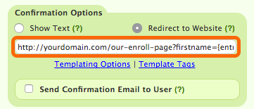 Redirect to Website URL