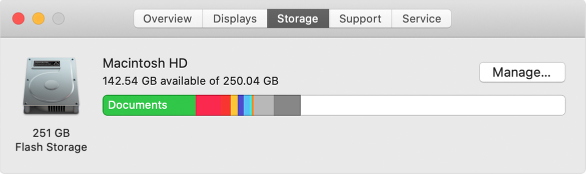 About This Mac > Storage