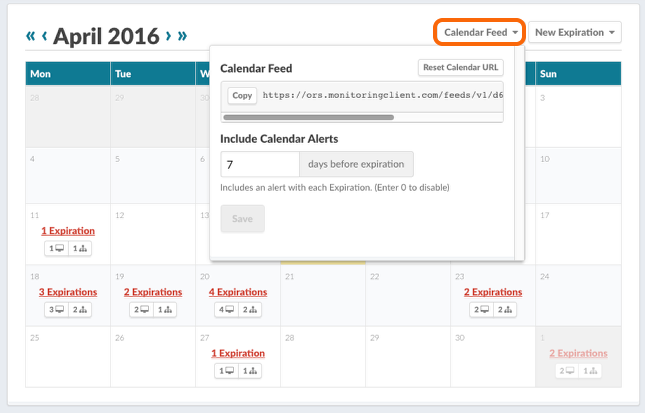 Calendar Feed