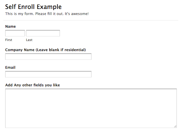 Self Enroll Example