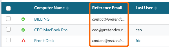 Computer Reference Email italic is group, roman is computer