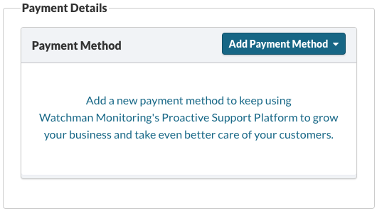 Payment Details - Add a Payment Method