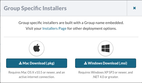 Group-Specific Installers (pkg, msi)