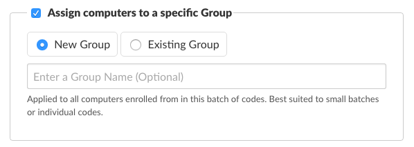 Optionally assign computers to a specific Group