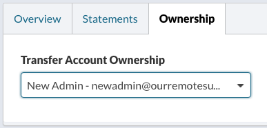Transfer Account Ownership
