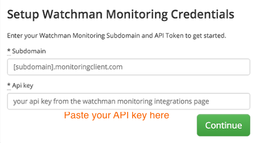 Add Watchman Monitoring credentials