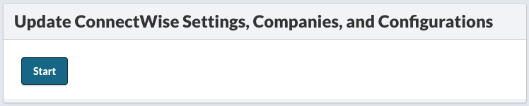 Update ConnectWise Setting, Companies, and Configurations