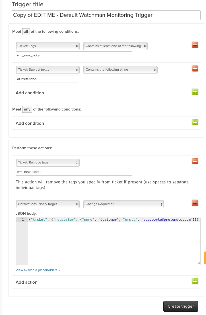 Watchman Monitoring Trigger with Change Requester
