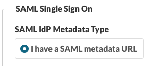 I have a SAML metadata URL
