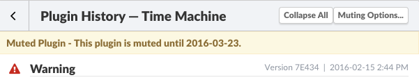 Viewing a Muted Plugin's History