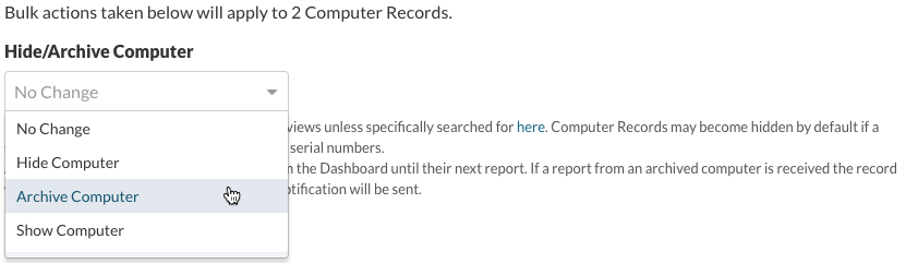 Hide/Archive Computers