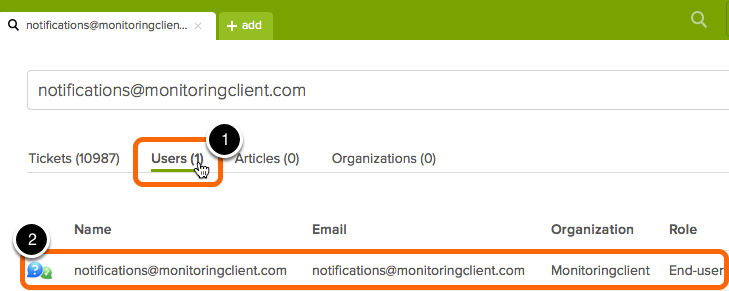 Click on Users tab