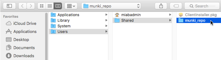 Select your Muni repo location