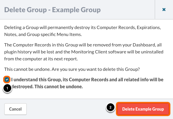 Group Deletion Confirmation