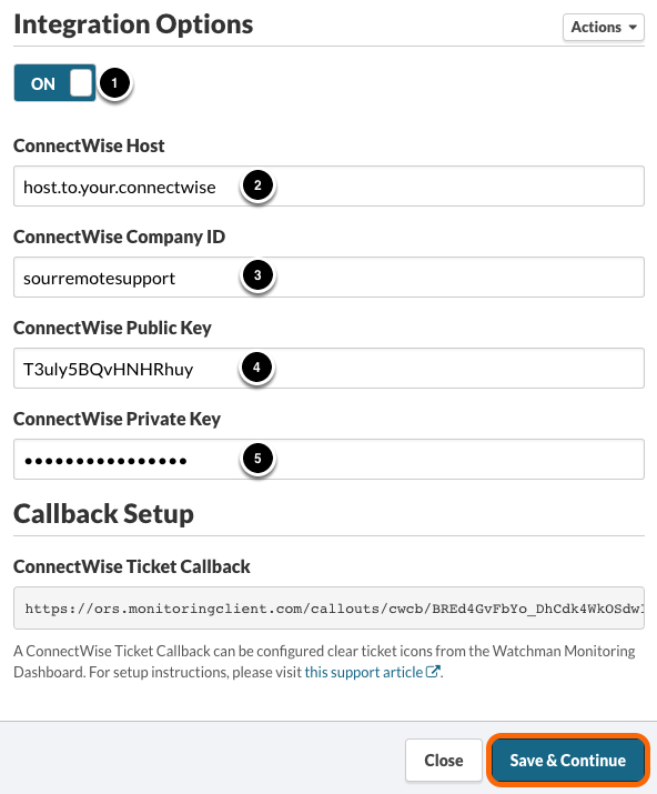 Watchman Monitoring ConnectWise Integration