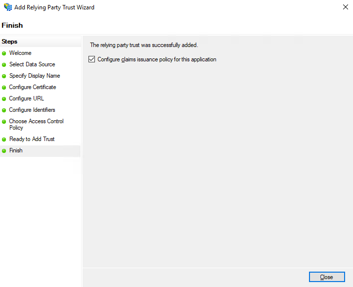 Configure claims issuance policy for this policy