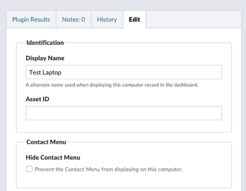 Disabling the Contact Menu for Individual Users