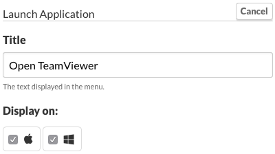 Launch Application - Title: Open TeamViewer