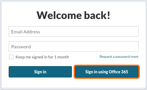 Office 365 OAuth2 Single Sign On Login Screen