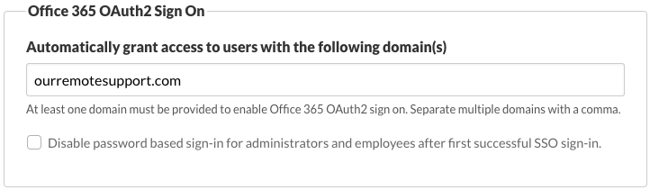 Configuring Office 365 OAuth2 Sign On