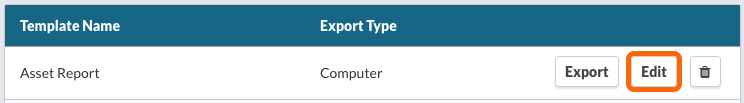 CSV Export Template List