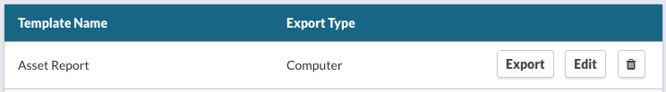 CSV Export Template List