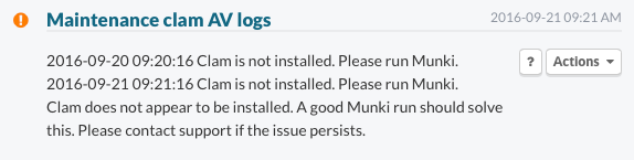 Clam is not installed. Please run Munki.